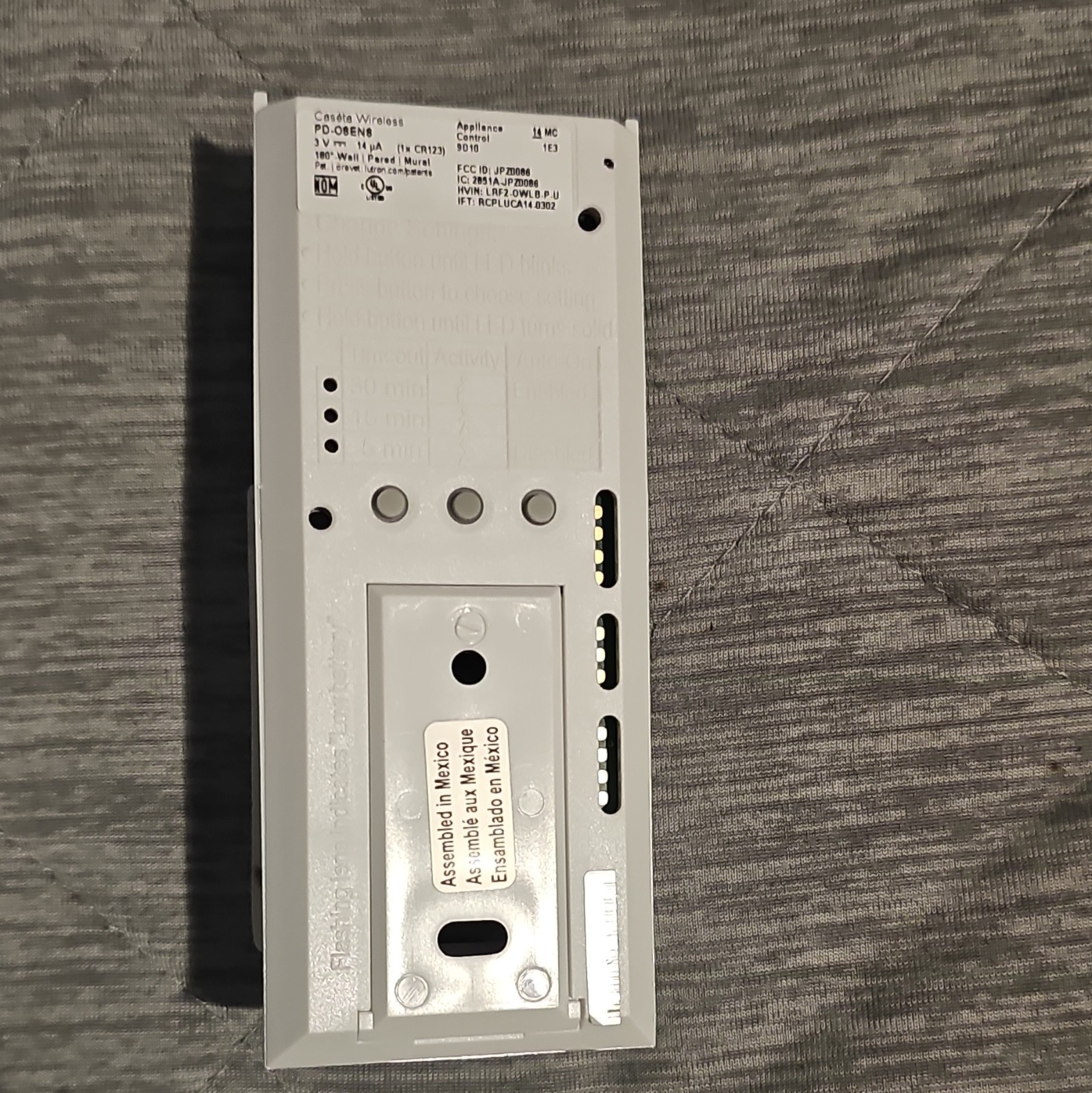 Lutron Caséta Wireless Wall-Mount Occupancy/Vacancy Sensor, Battery, White