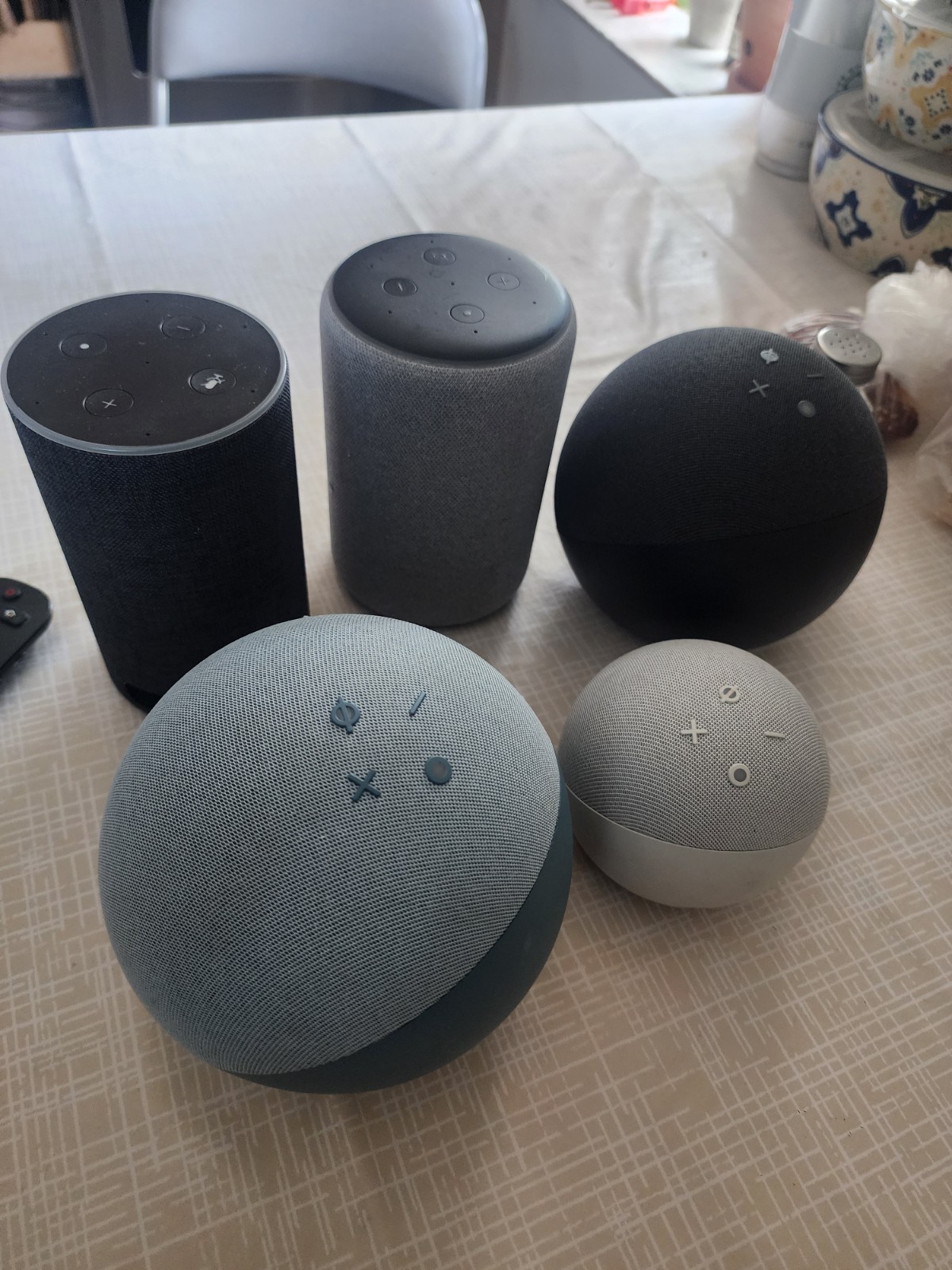 Amazon Echo (4th Gen) lot 5 pices Premium Sound Alexa Speaker Blue