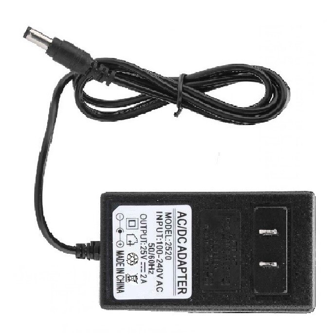 25V 2A AC Adapter DC Power Supply Charger Cord 5.5×2.1mm with 2 DC Plug Tips