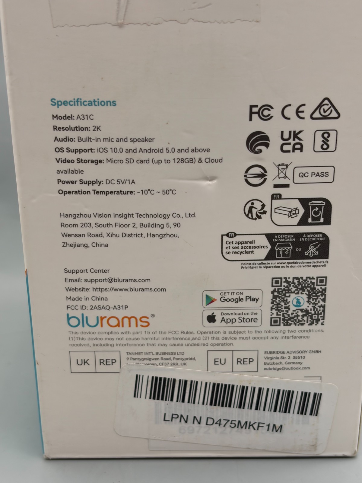 Blurams A31C Smart Pan-Tilt Camera Dome