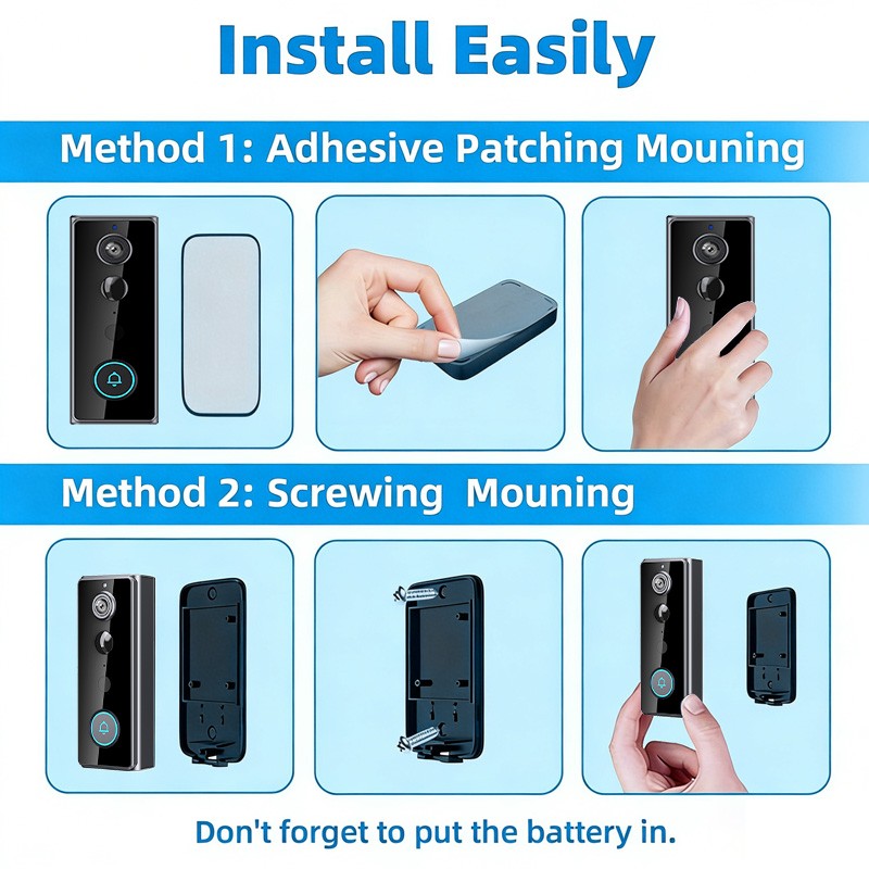 2K+ 5MP Video Doorbell PoE Wired Smart Person Detection 180° Wide With View USA