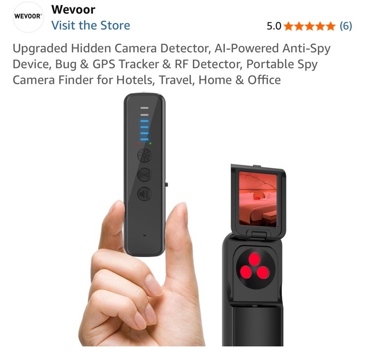 Upgraded Hidden Camera Detector, Ai-Powered Anti-Spy Device, Bug & GPS Tracker &