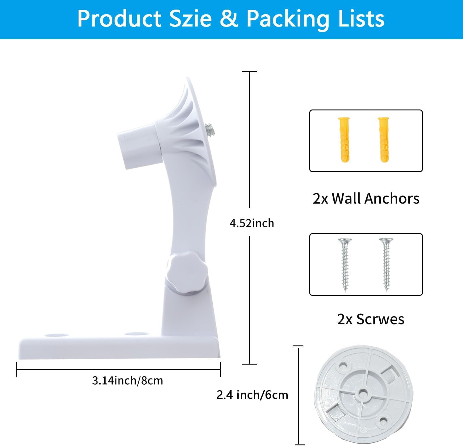 Wall Mount Compatible w/ TP-Link Tapo C210/ C200 and Kasa Indoor Pan EC70/ EC71
