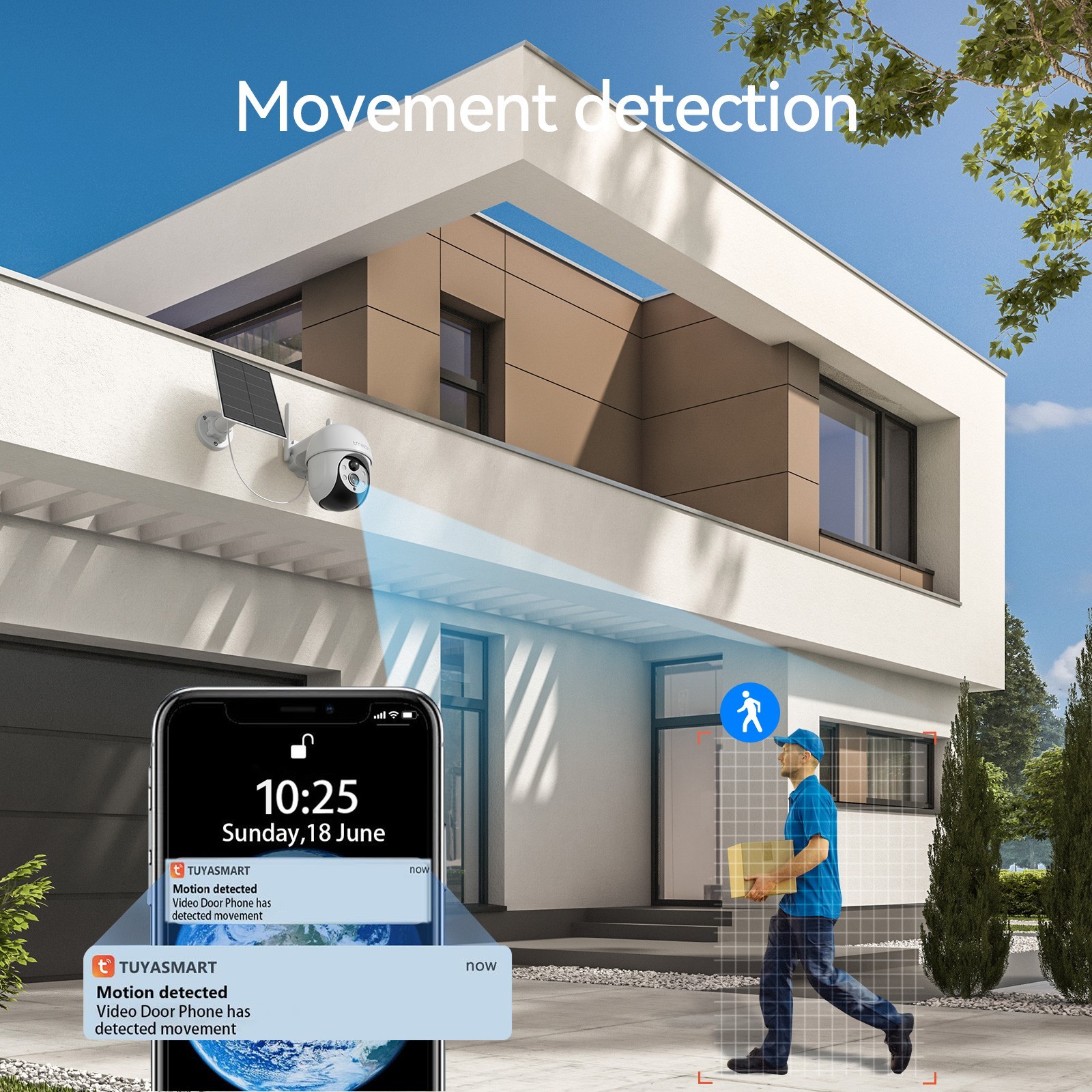 2.4G&5G Wireless WIFI Solar Powered Security Camera System 4MP 4.3inch Monitor