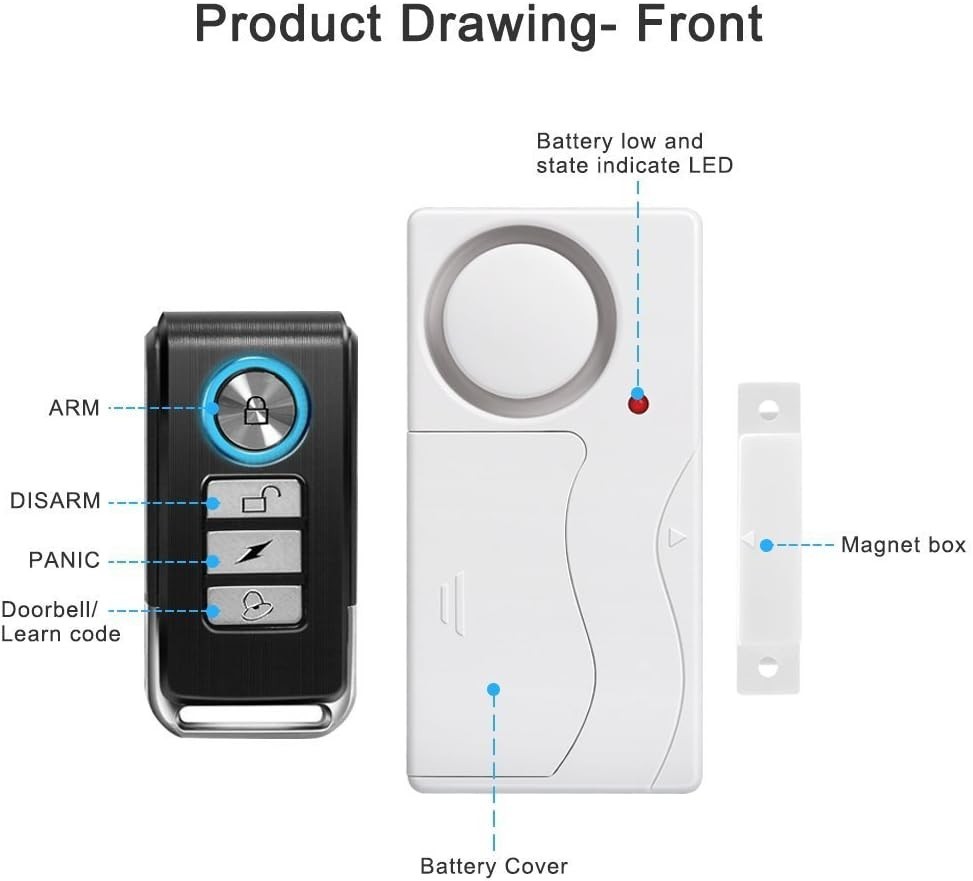 Compact Wireless Door Alarm with 4 Control Modes – Ultimate Home Security Device