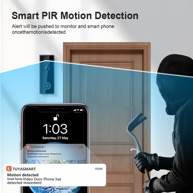 2K+ 5MP Video Doorbell PoE Wired Smart Person Detection 180° Wide With View USA