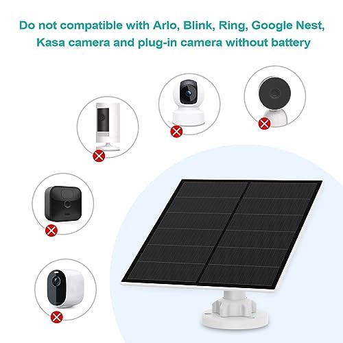 Solar Panel for Security Camera, 5W USB Solar Panel for Micro USB and Pack of 2