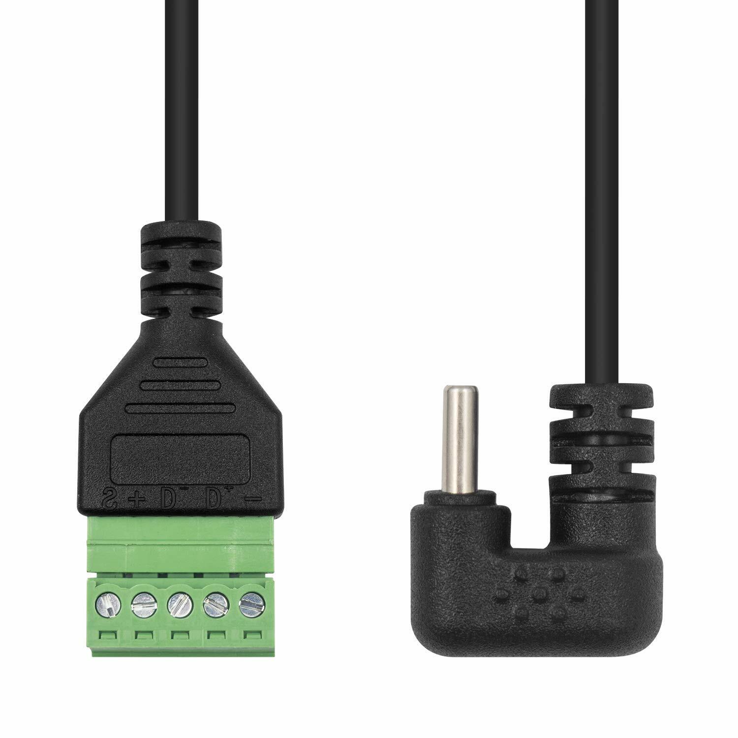 10x USB 3.1 Type-C Male 180°Angle U-Shaped to 5 Pin Screw Shield Terminal Cable
