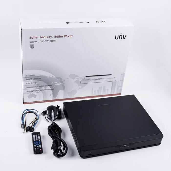 UNV Uniview 16 Channel 16 PoE NVR NDAA Compliant 4K Plug & Play PoE NVR 4TB PUR