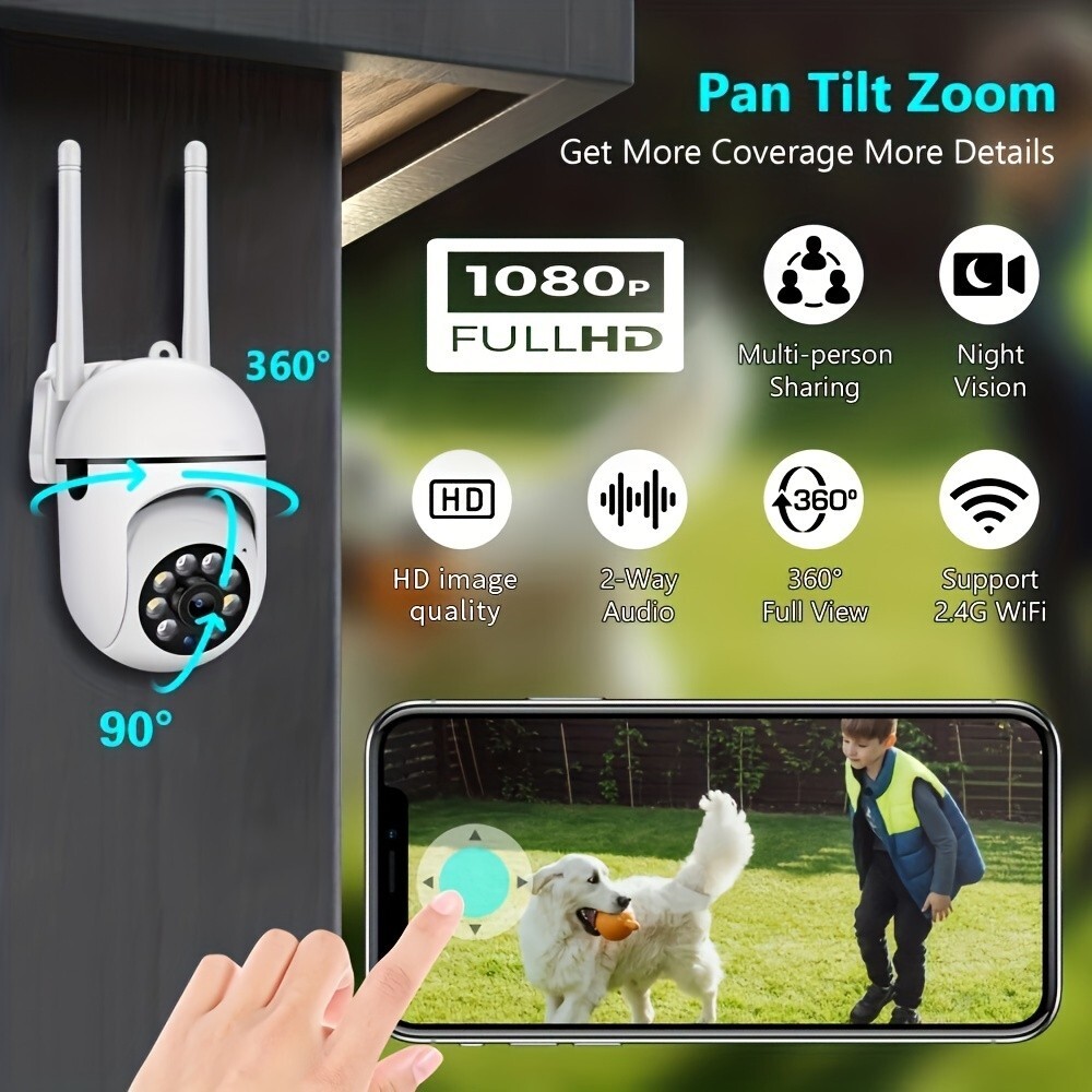 1PC Wireless WiFi Security Camera System Night Vision 1080P Camera(No adapter)