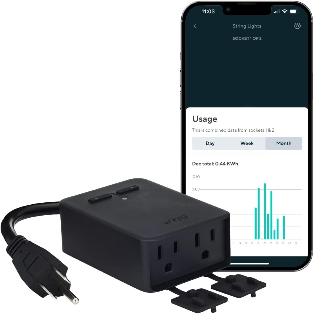 IP64 Smart Outdoor Plug – Dual Outlets with Energy Monitoring & Alexa Support