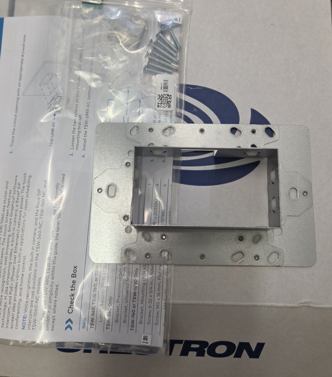 CRESTRON wall mount bracket For TSW -1060, TSW-760, TSW-560
