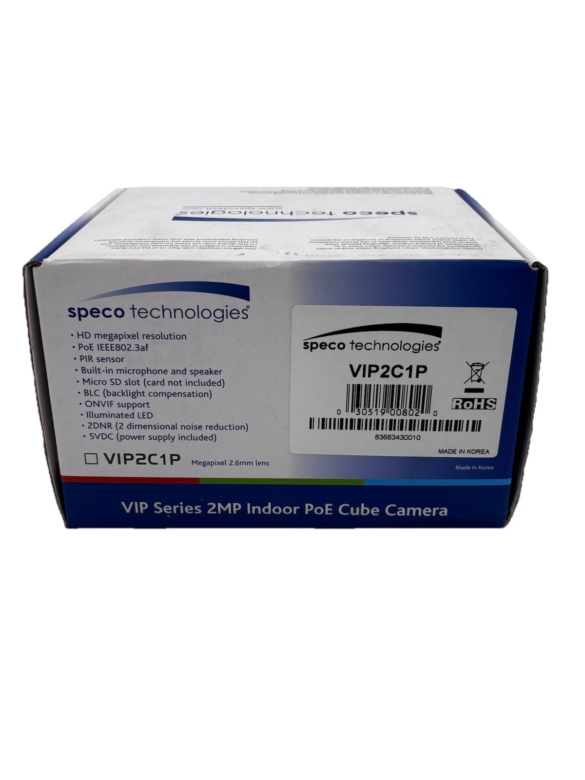 Speco Technologies HD Network Camera VIP2C1P 2MP Indoor PoE Mini Cube ***READ***