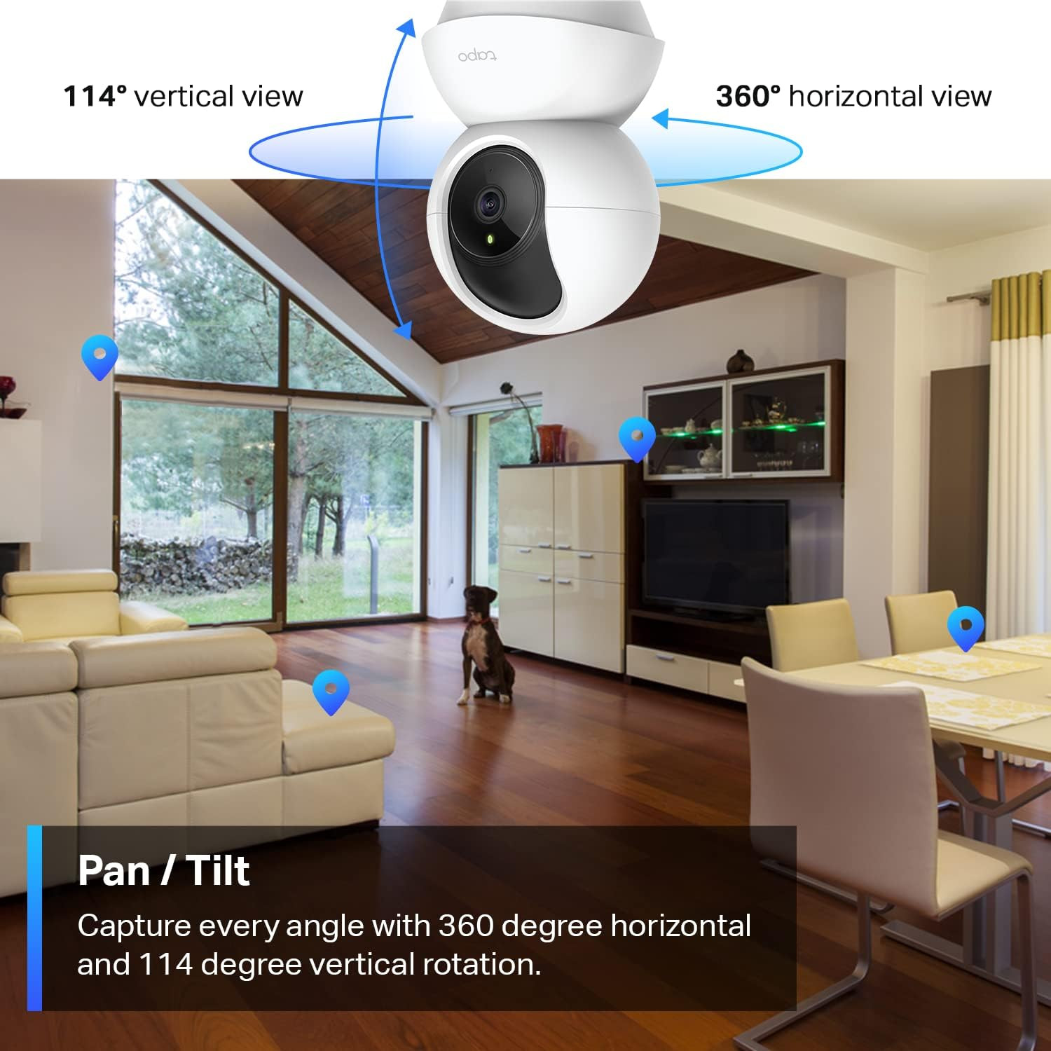 Tapo Tp-Link 2K Pan Tilt Security Camera for Baby Monitor, Dog Camera W/Motion D