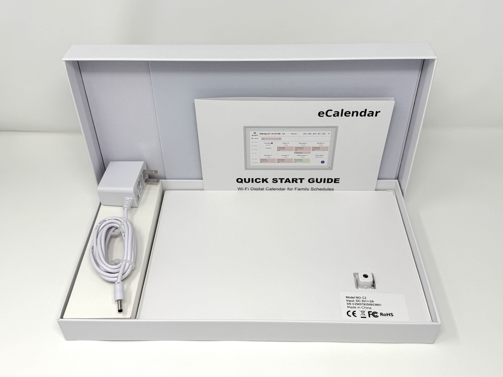 Mezed 10.1″ Smart Digital Calendar Meal Planner Chore Chart Photo Frame White