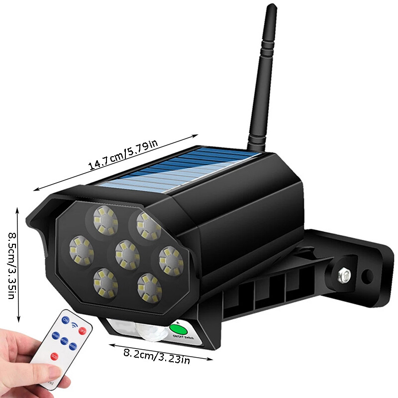 Solar LED Wall Light Motion Sensor Street Yard Outdoor Security Lamp Fake Camera