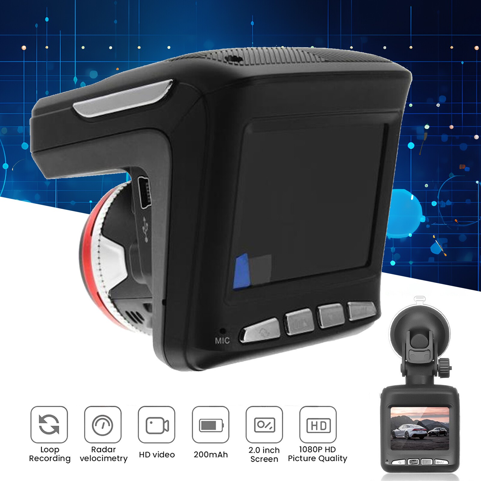 3in1 Laser Radar Detector 2.4″ 1080P HD Car DVR Dash Cam Camera Video Recorders