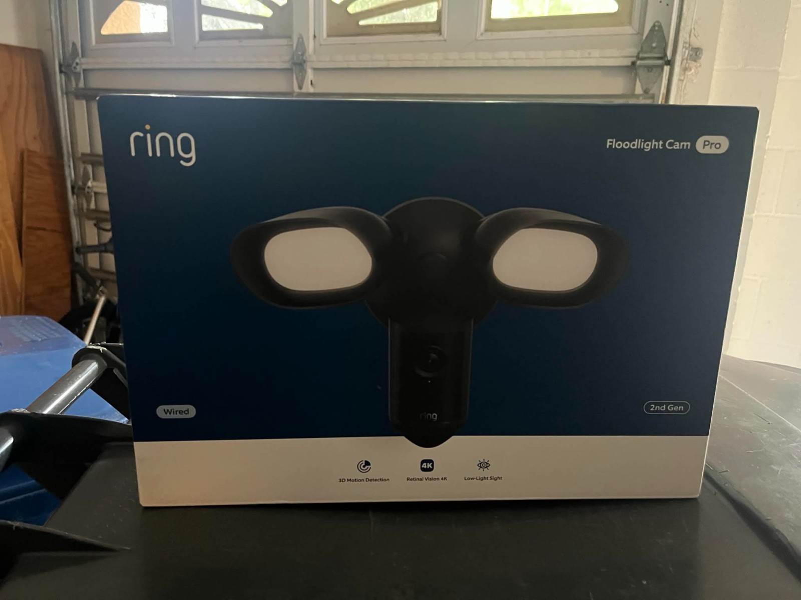 New Ring Floodlight Cam Pro Wired 2nd Gen (Newest Model) Retinal 4K – Black