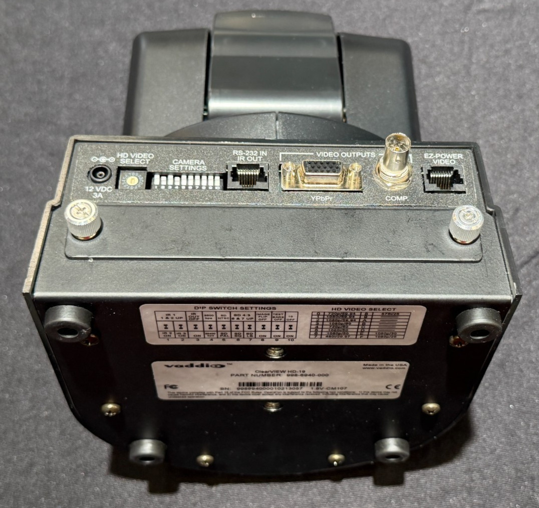 Vaddio ClearVIEW HD-19 998-6940-000 Black 19X Optical Zoom Robotic PTZ Camera!!*