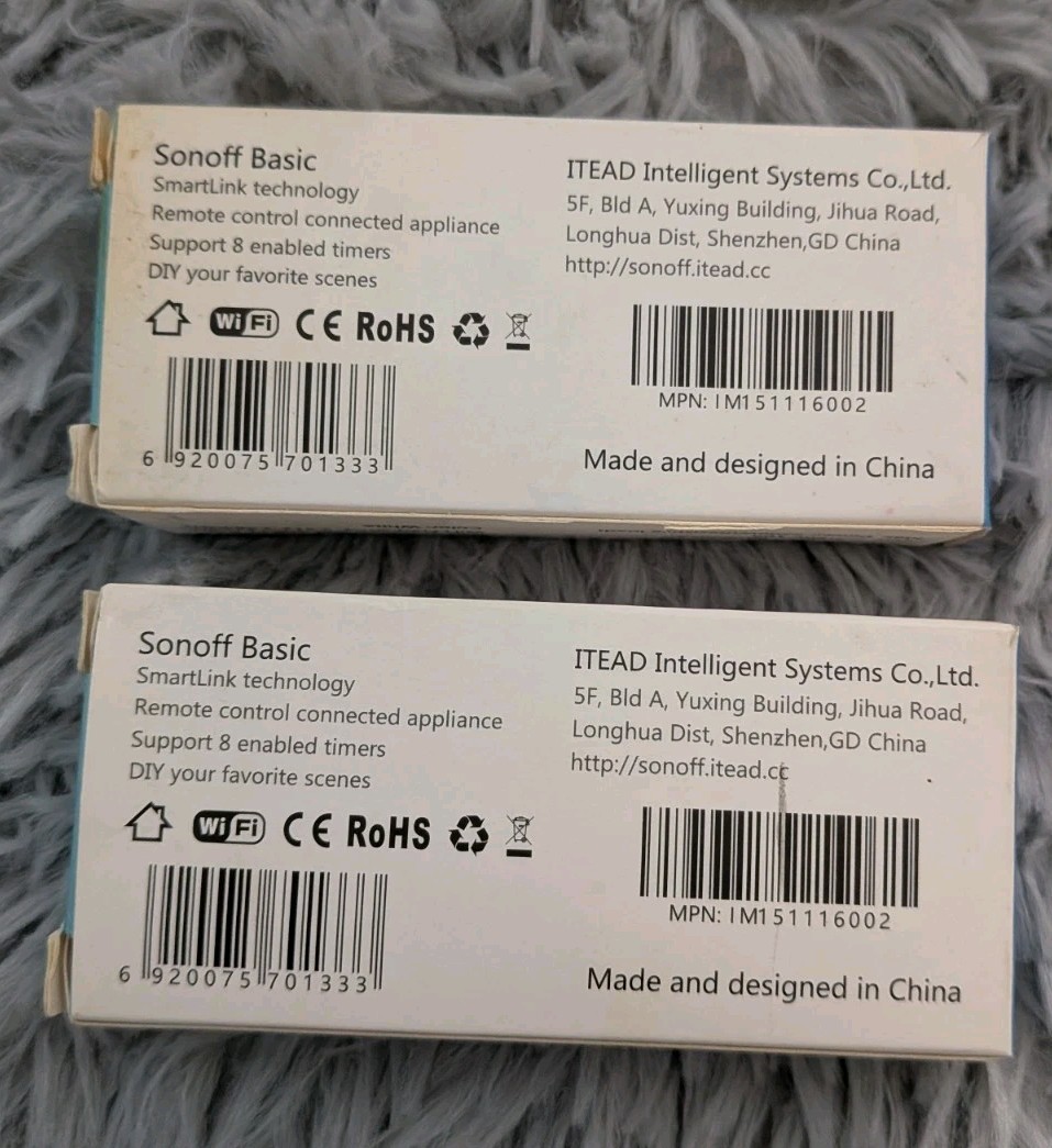 Sonoff Basic WIFI SMART SWITCH Lot x2packs works w/ Alexa/Google/Nest/IFTTT