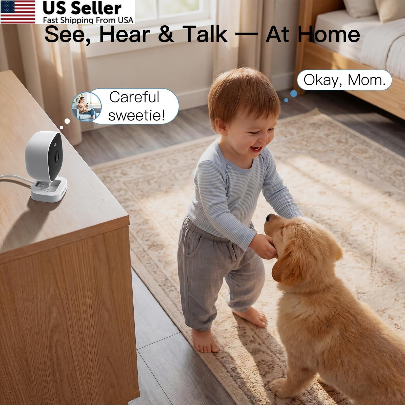 VIMTAG 2.5K Cameras for Home Security 4MP, 2Pack, White,4MP, 2Pack