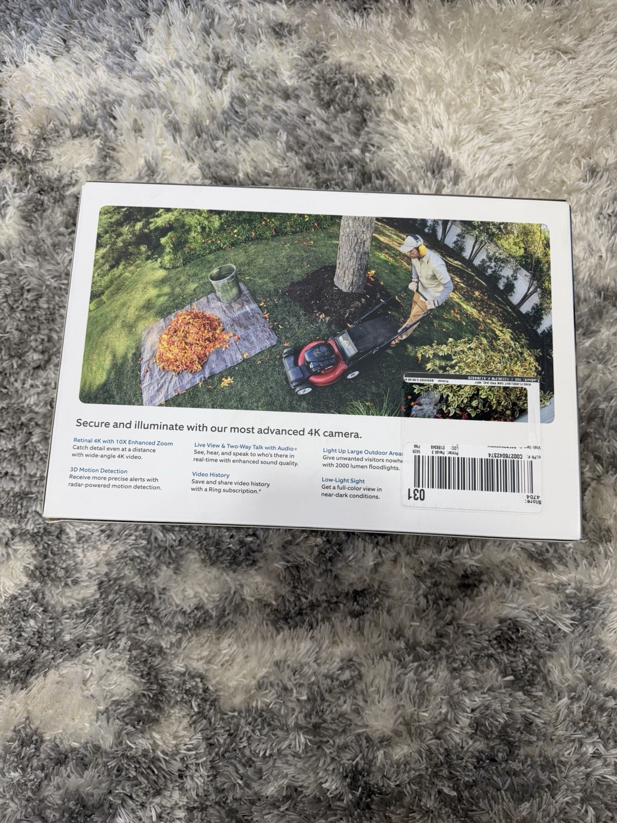 Ring Floodlight Cam Pro Wired 2nd Gen Retinal 4K – White , New + Sealed