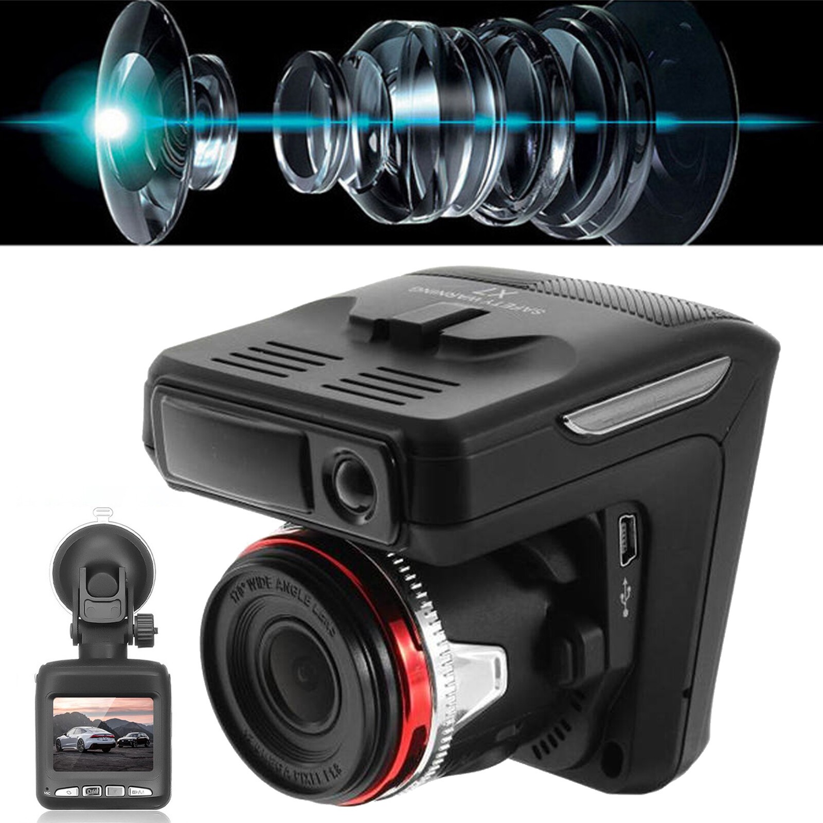 3in1 Laser Radar Detector 2.4″ 1080P HD Car DVR Dash Cam Camera Video Recorders