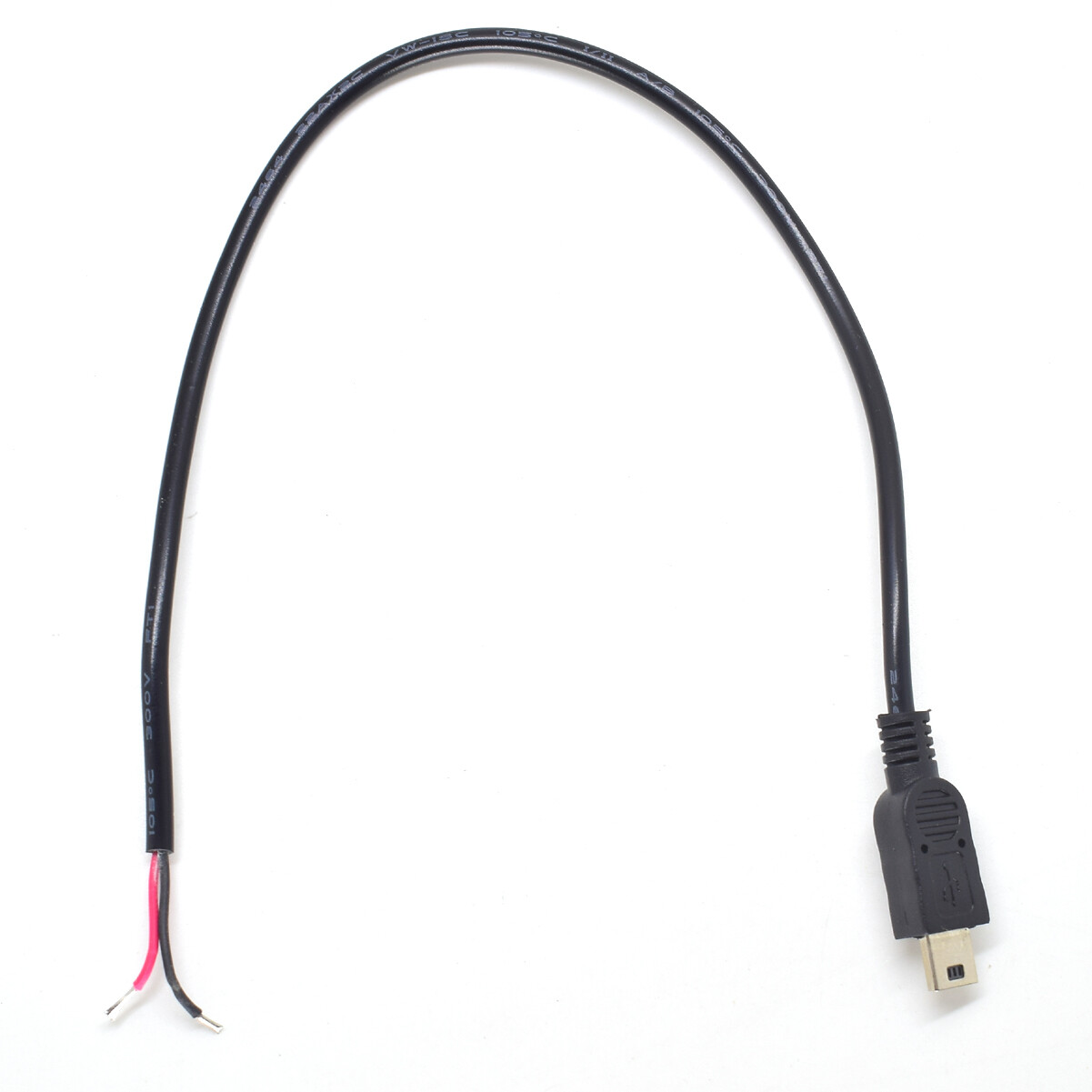 1pc 30cm Mini USB Male Plug Cable 2 Wires Power Pigtail Cable Cord DIY