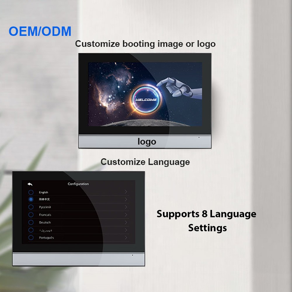 1080P Wireless Video Doorbell Camera With Monitor TY APP WiFi 7 Inch Touch TGRW