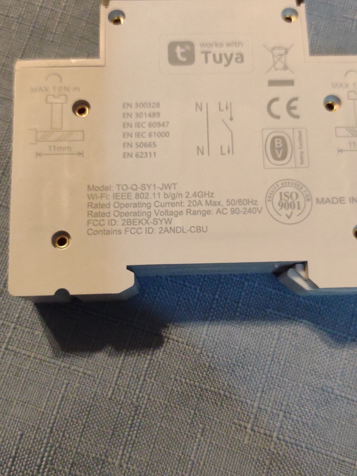 TONGOU DIN RAIL SMART SWITCH -TO-Q-SY1-JWT-20 AMP -,WORKS WITH TUYA- K24520