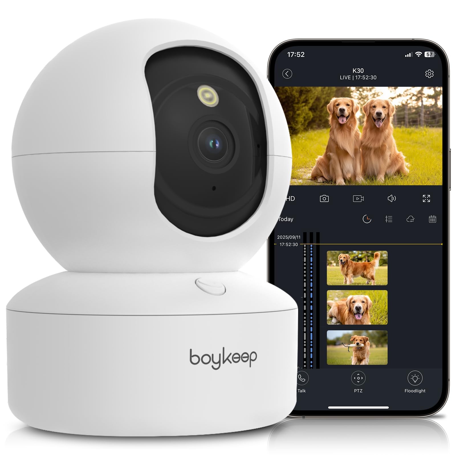 Indoor Camera – 2K Pet Camera, 5G/2.4GHz WiFi Cam for Baby Monitor with Phone…