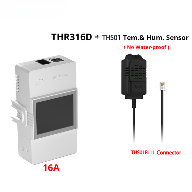 20A Wifi Smart Temperature and Humidity Monitoring Switch THS01 DS18b20 Sensor