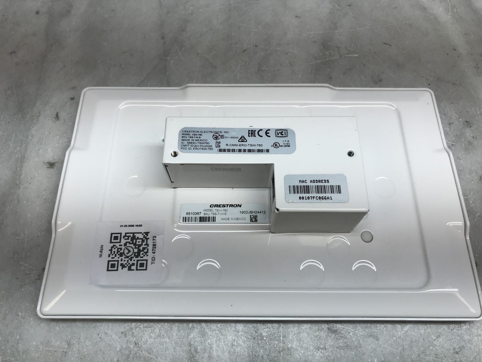 Crestron TSS-7-W-S 7in Room Scheduling Touch Screen 6510367 *No Wall Plate*