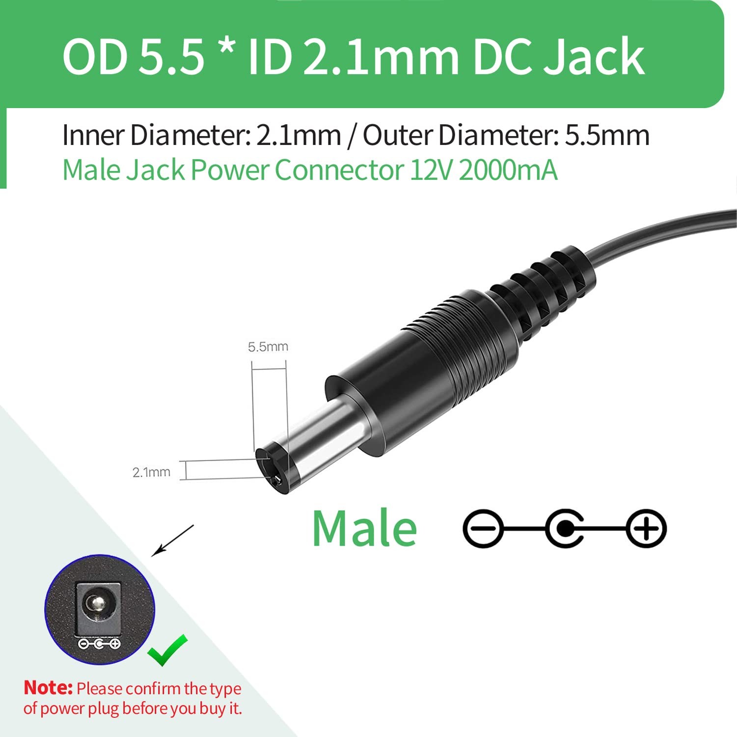 [Certificado Ul] Paquete De 2 Adaptadores De Ca Dc 12 V 2 A Fuente De Alimen…