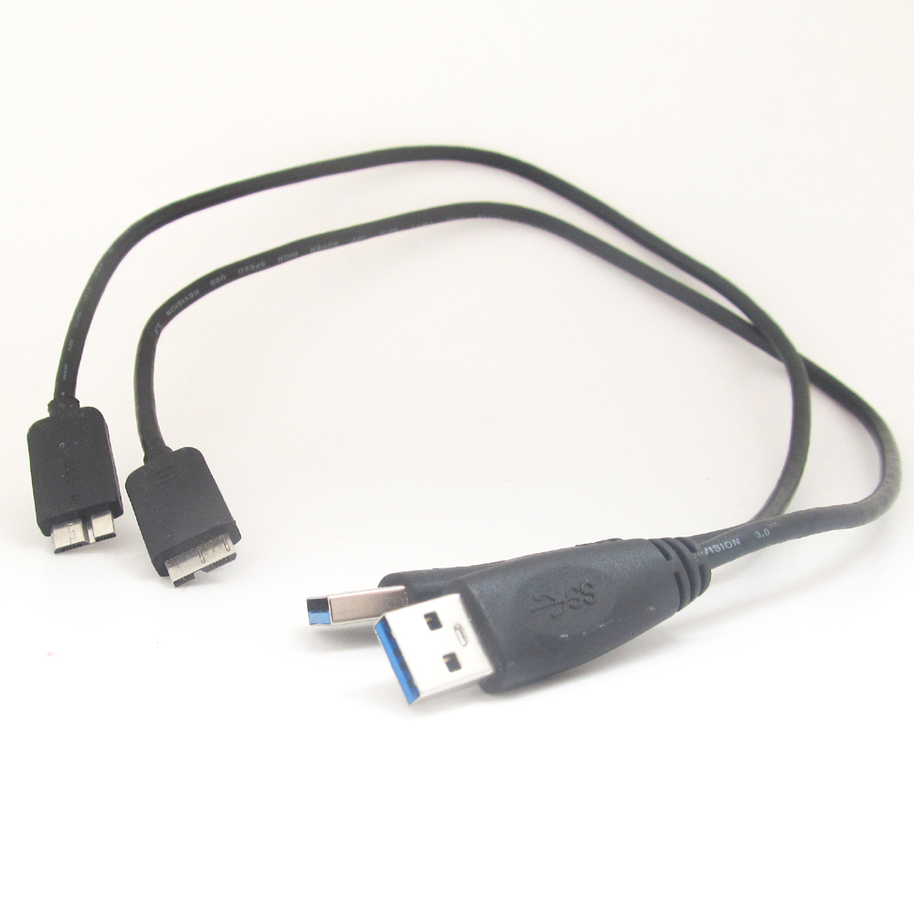 10pcs Black 45cm USB 3.0 High Speed Type A Male to Micro B Male Adapter Cable