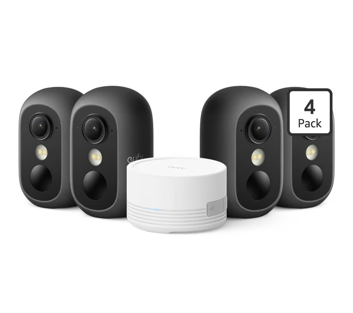 eufy eufyCam C35 4Cam Kit Wireless Indoor/Outdoor Security Camera Magnetic Mount