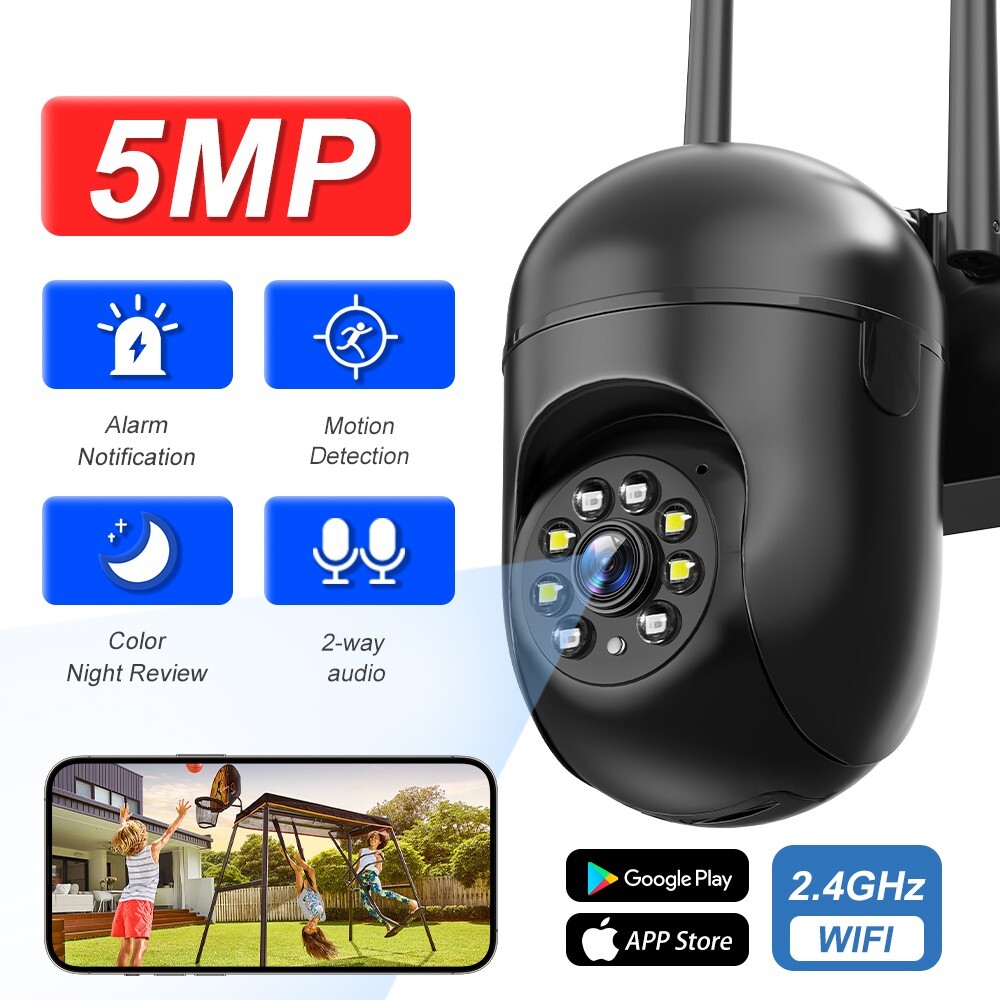 4-Pack Security Camera 360° PTZ WiFi Wireless 2.4G Audio Home Outdoor Audio