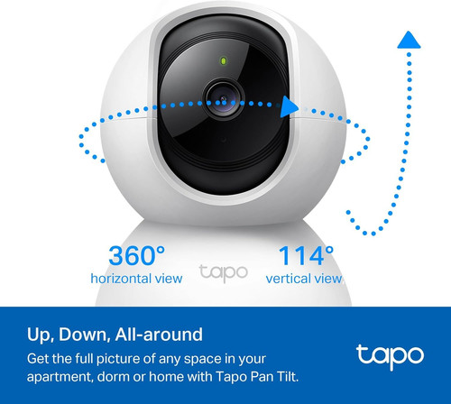 TP-Link Tapo 2K Pan/Tilt Security Camera for Baby Monitor, Dog 2-Pack, White