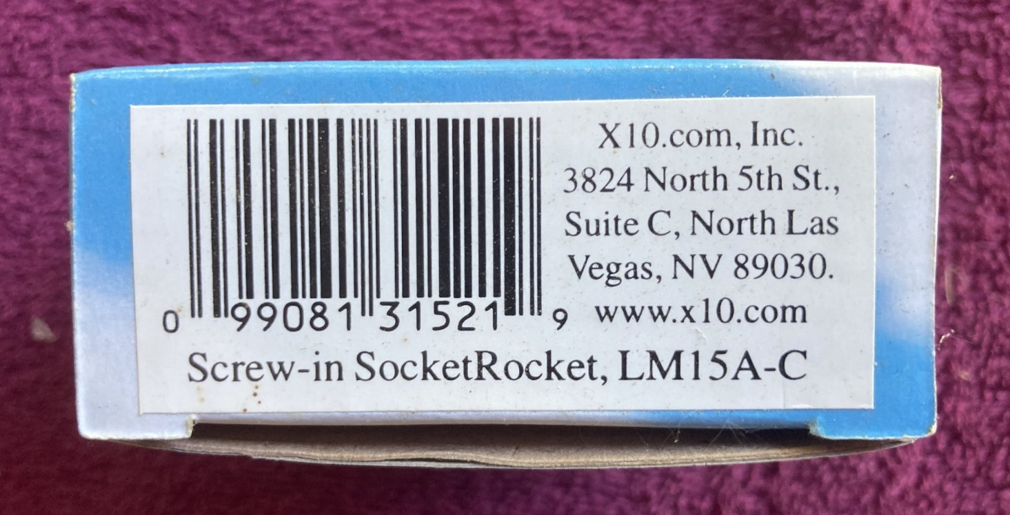 X10 LM15A-C Remote Controlled Lamp Module, Screw-In Socket Rocket NIB