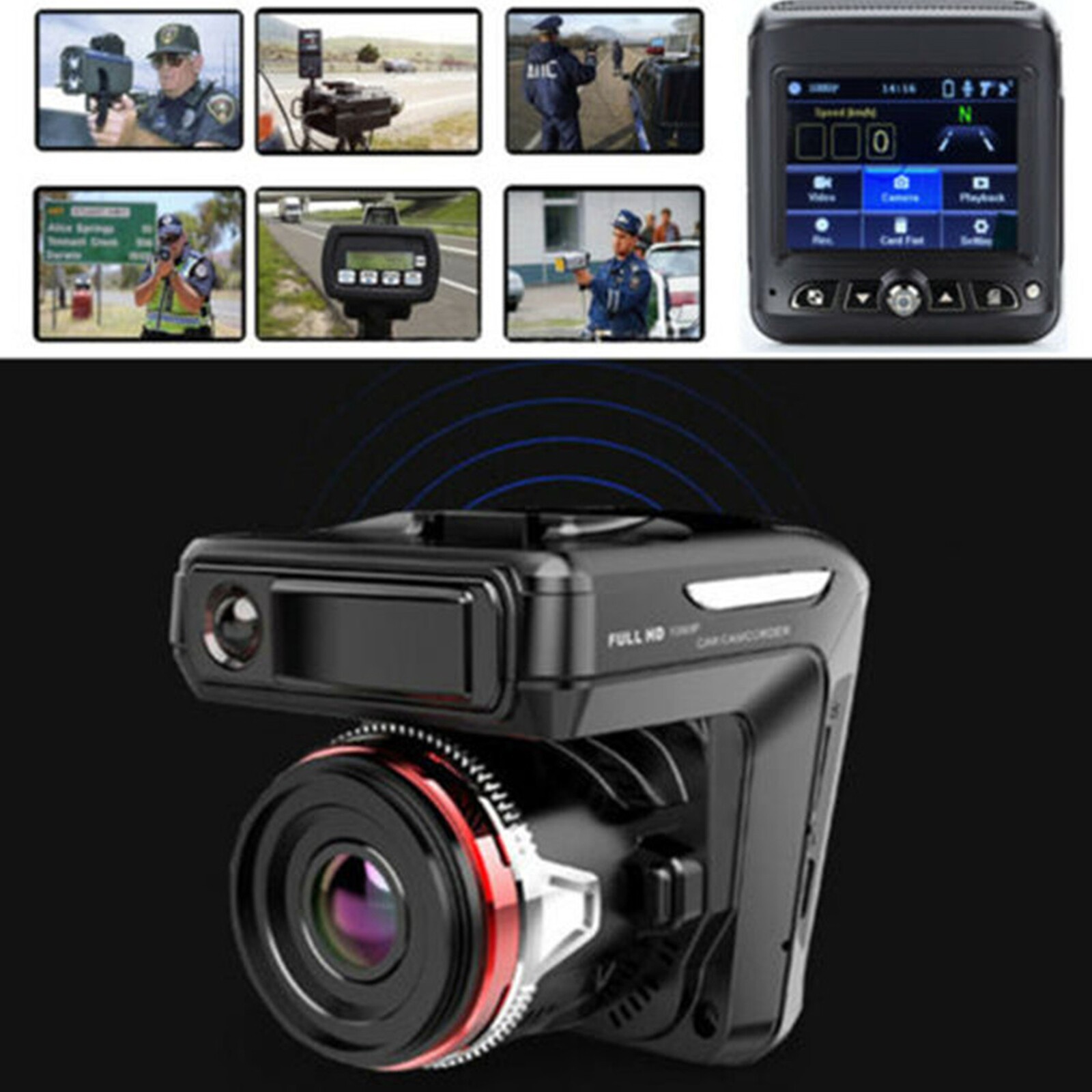 3in1 Laser Radar Detector 2.4″ 1080P HD Car DVR Dash Cam Camera Video Recorders