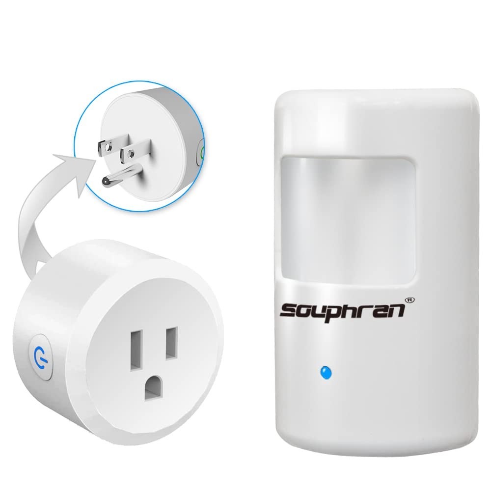Wireless Motion Activated Light Control – Plug-in, 130 Ft Range, Adjustable Dete