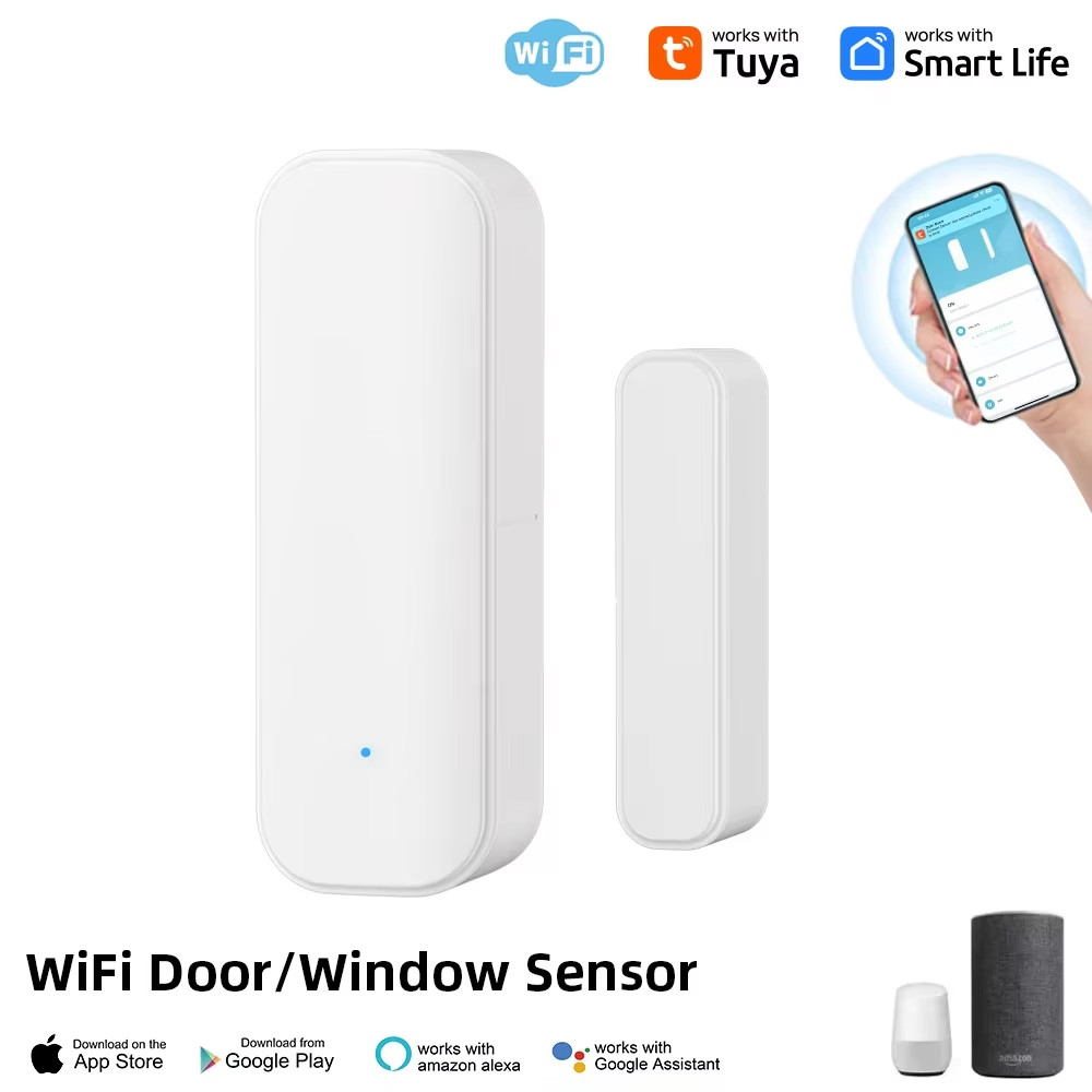 Wifi or Zigbee Window Door Sensor with AAA Battery Smart Home Security Alarm Sys