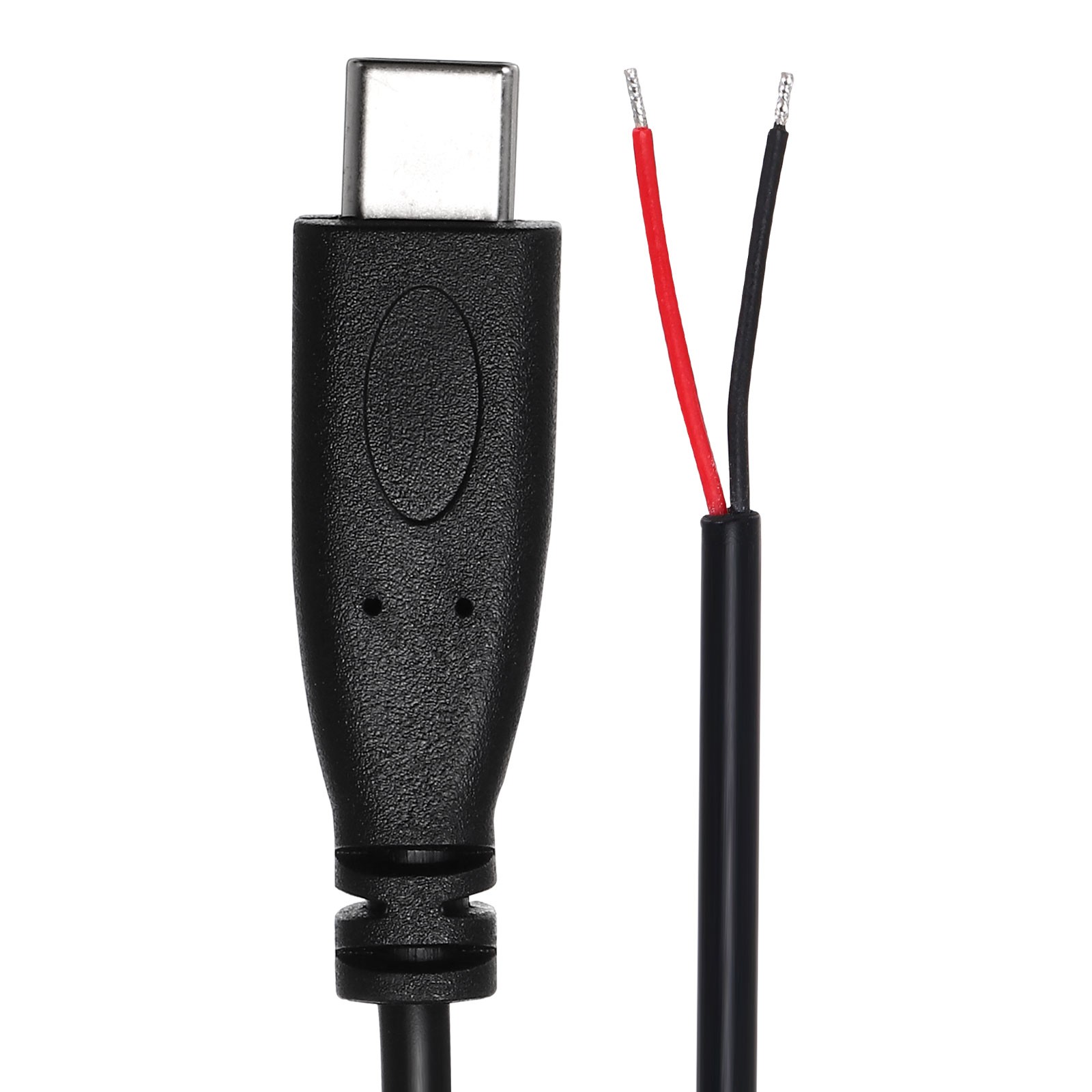 0.25M/0.8Ft USB C Male Plug Bare Wire Cable, 22AWG 12V 3A 2 Pin 2Pcs