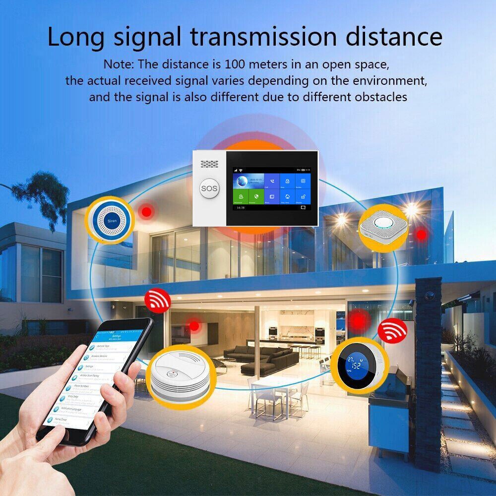 TUYA WiFi+4G Kits Home Burglar Security Alarm System w/Touch Keypad PIR DOOR