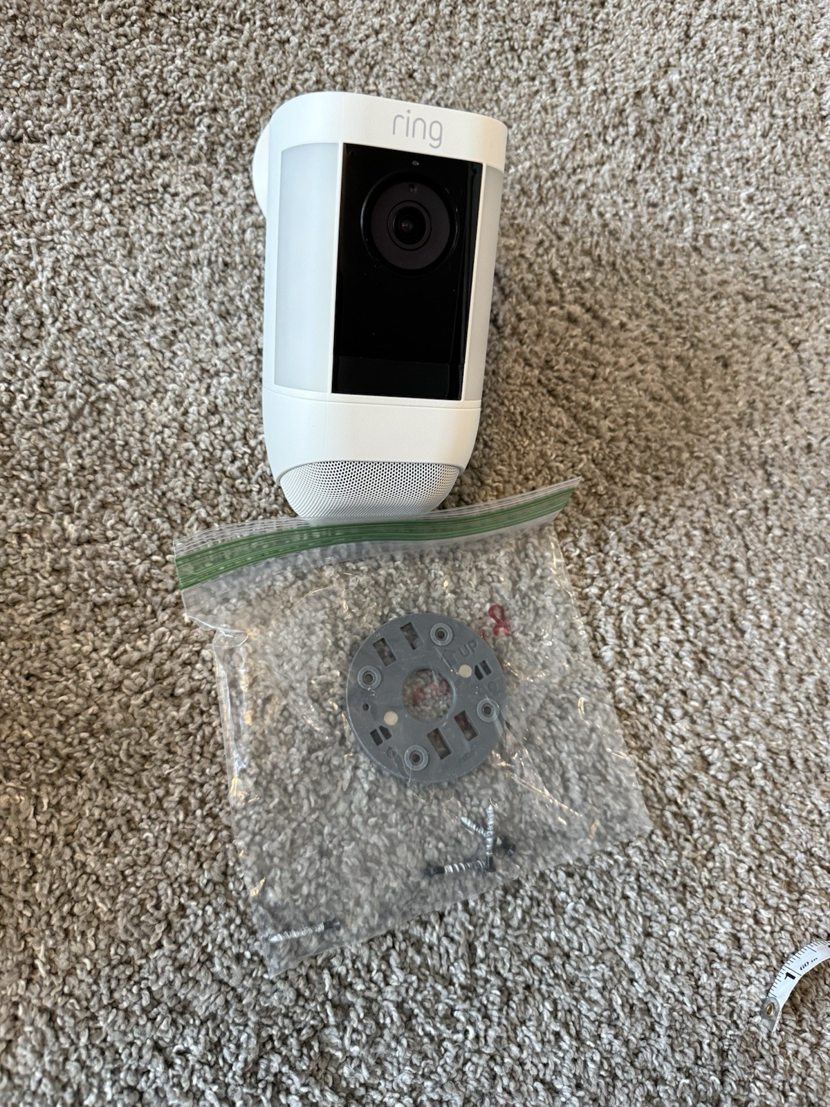 Ring Spotlight Cam Plus Battery Security Camera White w/Mount & Hardware Tested