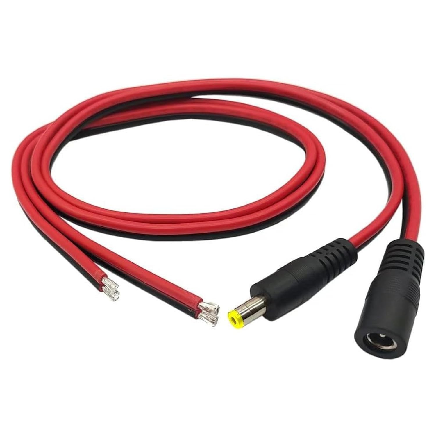 1 Pairs 12V 5A DC Power Pigtail Barrel Plug Connector Cable, 2.1Mm X 5.5Mm Male