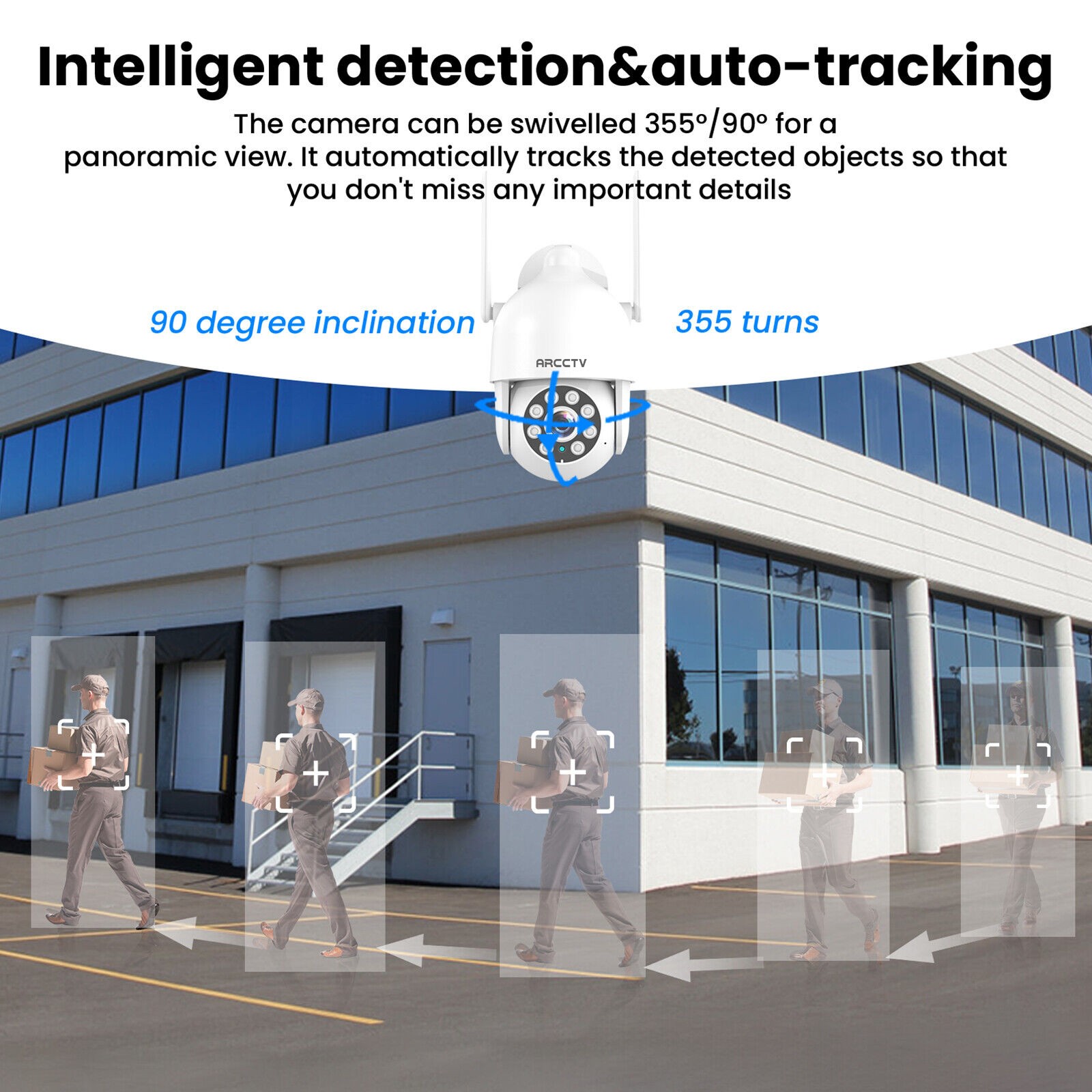 ARCCTV Wireless Security Camera System Outdoor WiFi Pan/Tilt Audio Night Vision