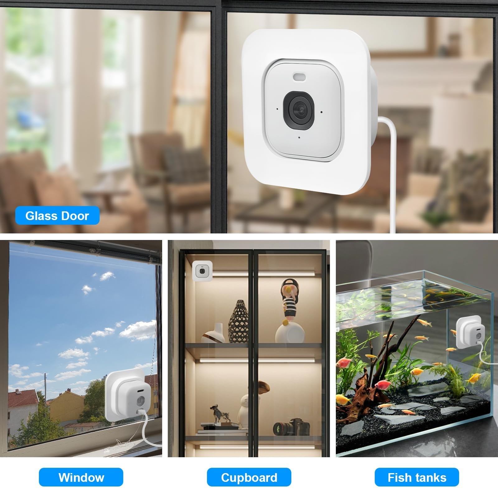 2 Pack Window Mount for Blink Mini 2K+ Indoor Camera, Secure Glass Holder for Wi
