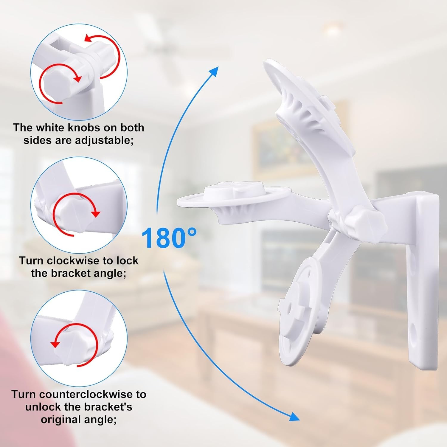 Adjustable White Camera Wall Mount for Reolink E1/E1 Pro & Mercury TPLINK
