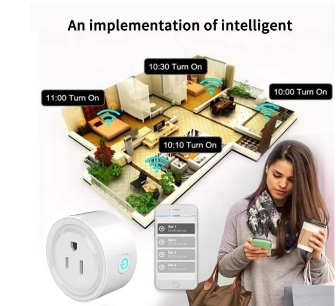 SMART PLUG WIFI Switch Outlet Compatible Alexa, Google assist Android/iOS 4 PACK